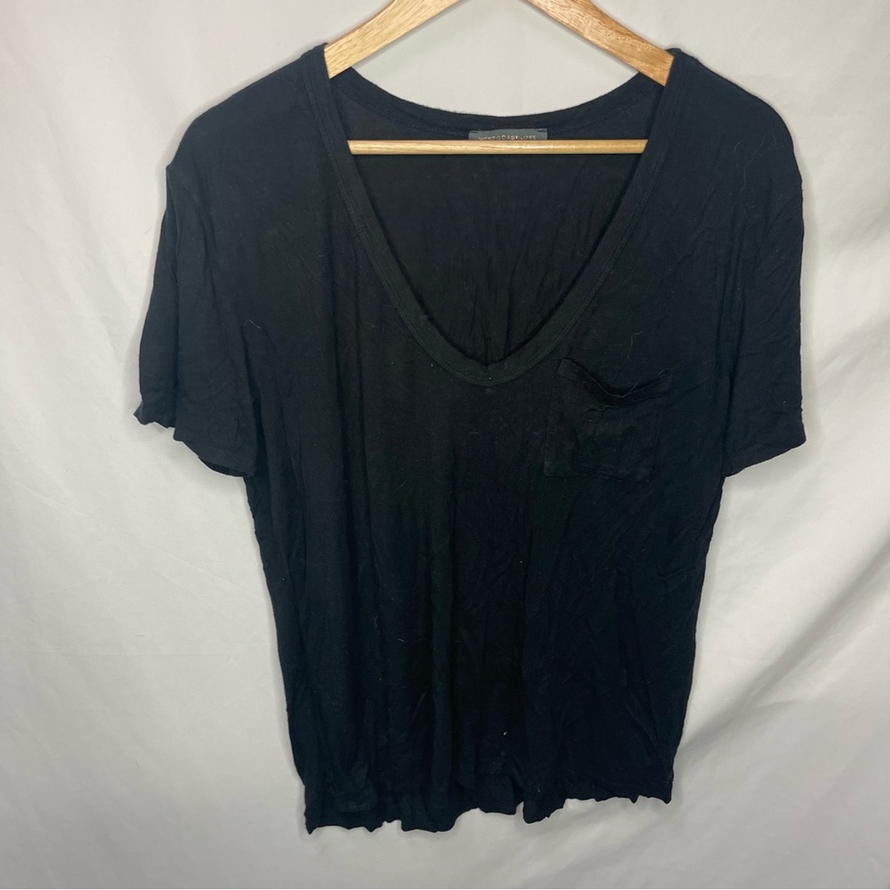 Basic loose fitting v neck shirt